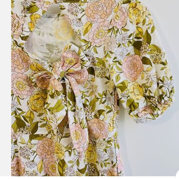 Who What Wear Linen Blend Midi Tie Back Dress - Picture 6 of 7